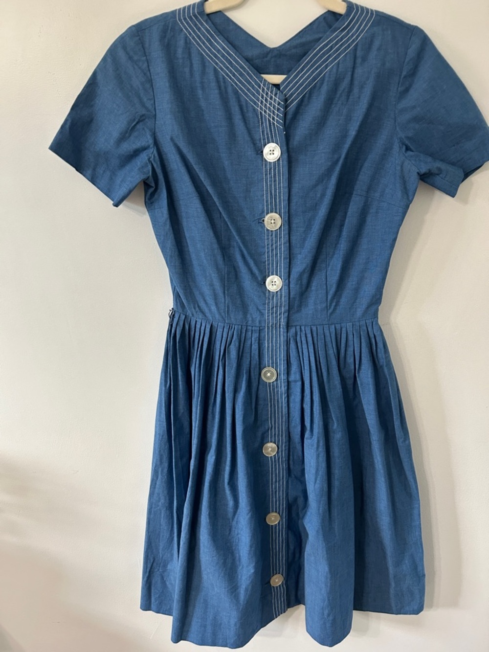 Vintage Dixie Deb Dress Women’s Handmade? Denim Blue Dress Western Full Skirt - Picture 16 of 16